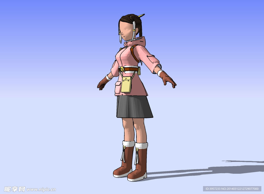 卡通妹妹3D模型