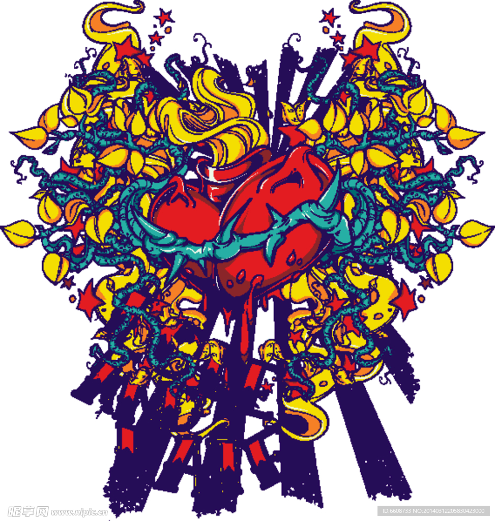 纹身图案T恤花纹