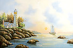 海边风景油画