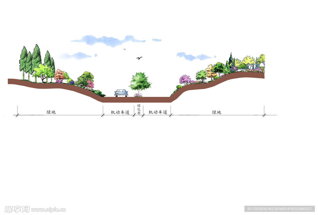 道路手绘断面图