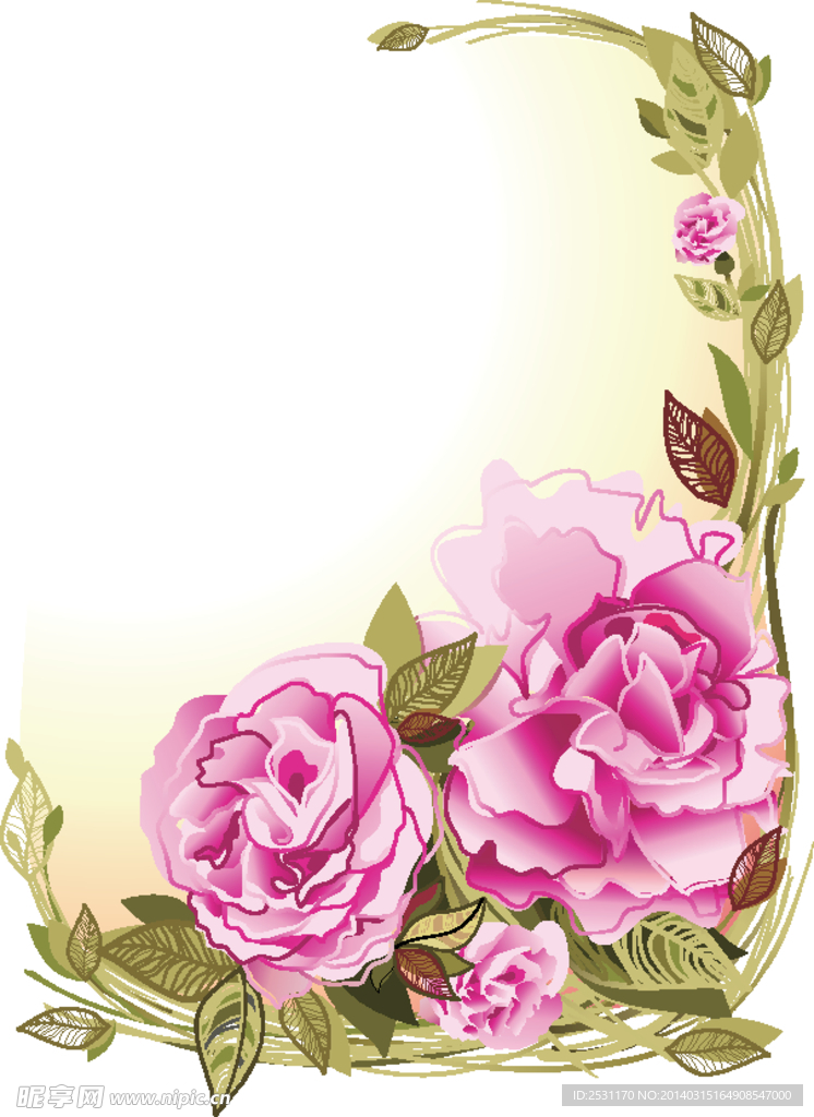 手绘玫瑰花