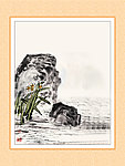 国画背景类展板