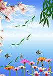 蓝天桃花