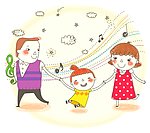 幸福牵手的家庭