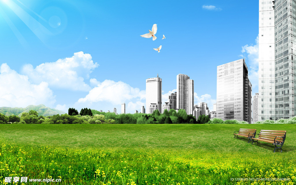 蓝天白云风景
