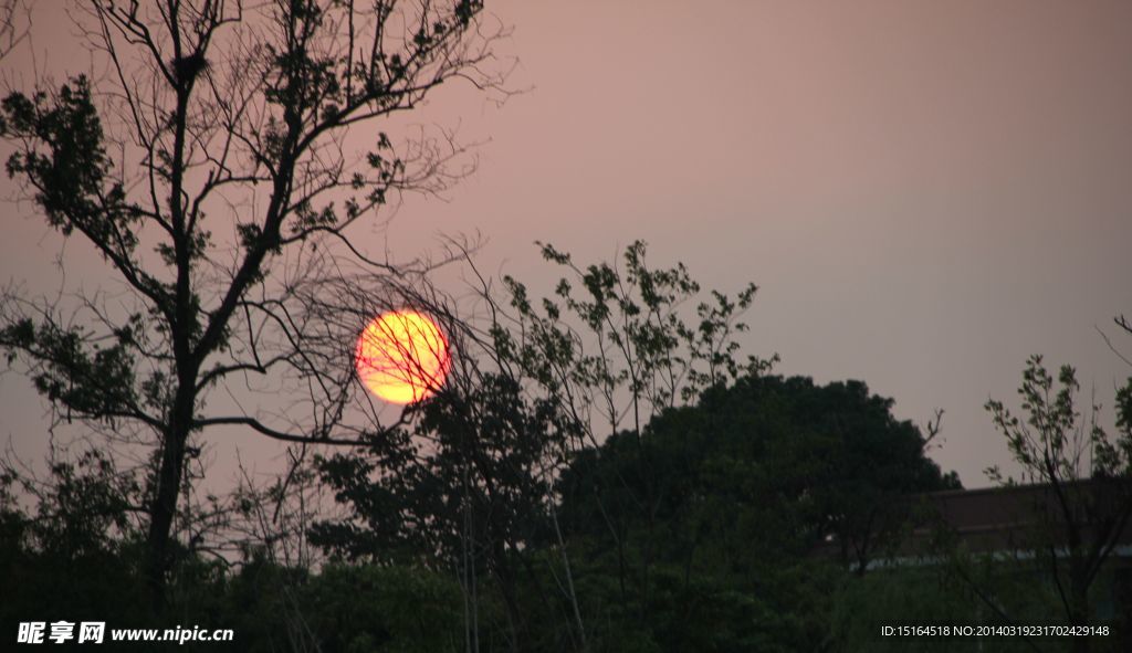 长沙洋湖公园夕阳晚照