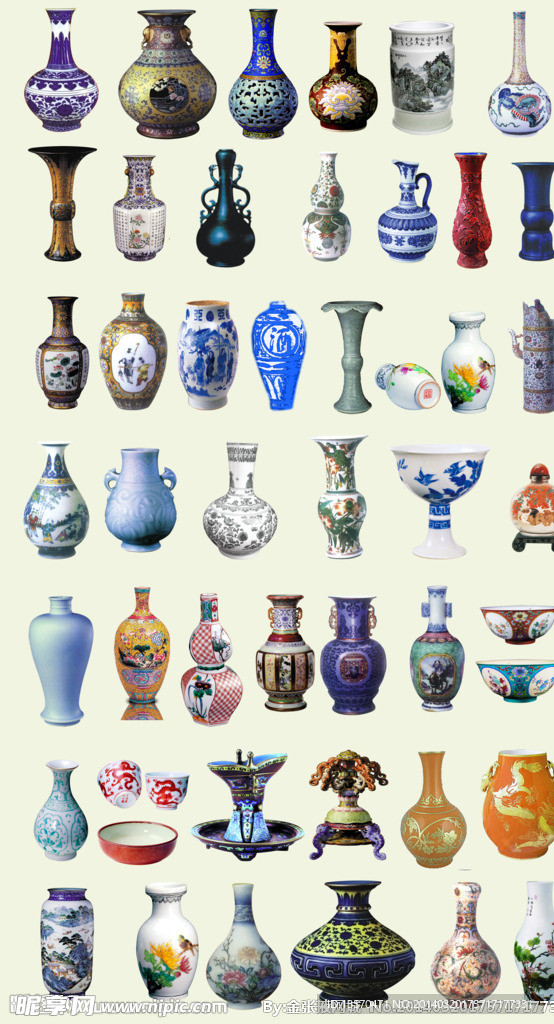 古典花瓶 青花瓷