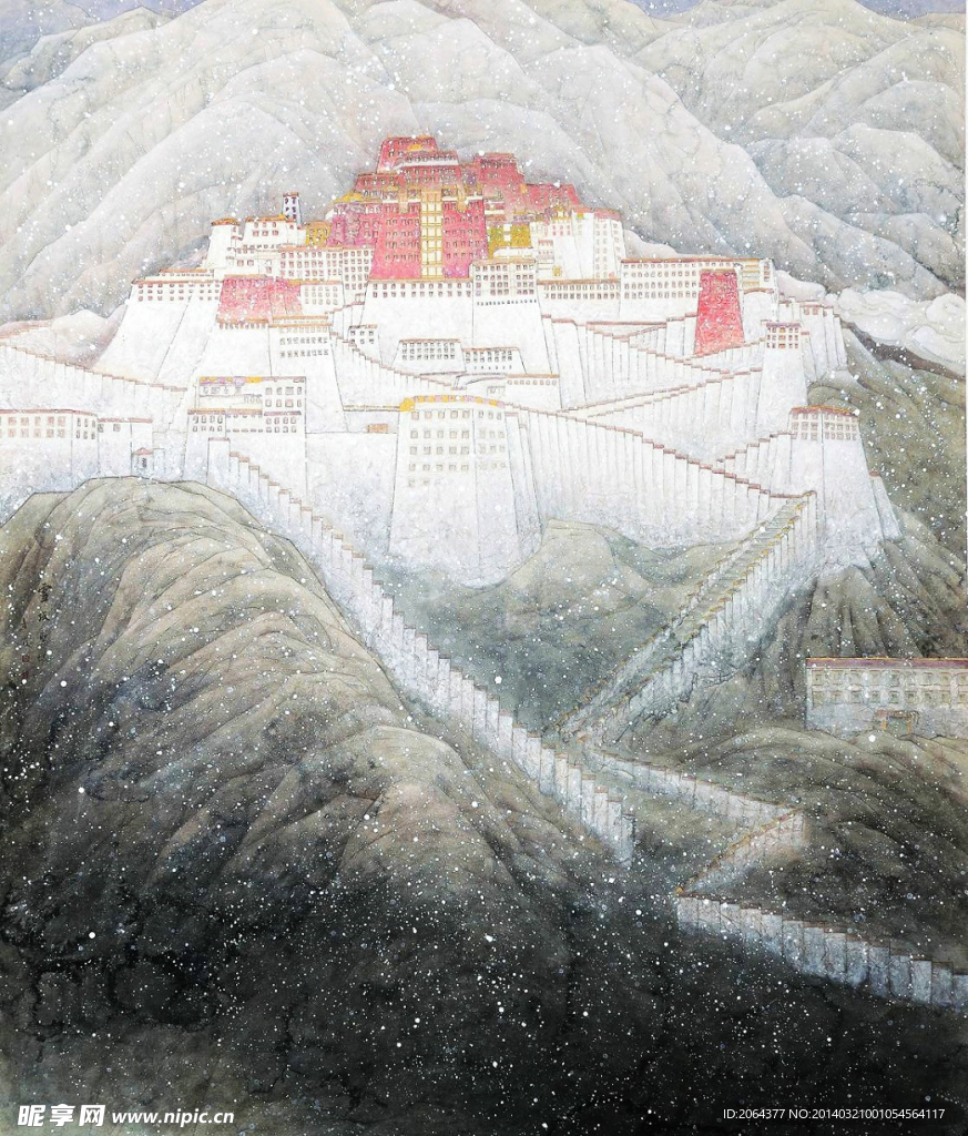 布达拉宫工笔画