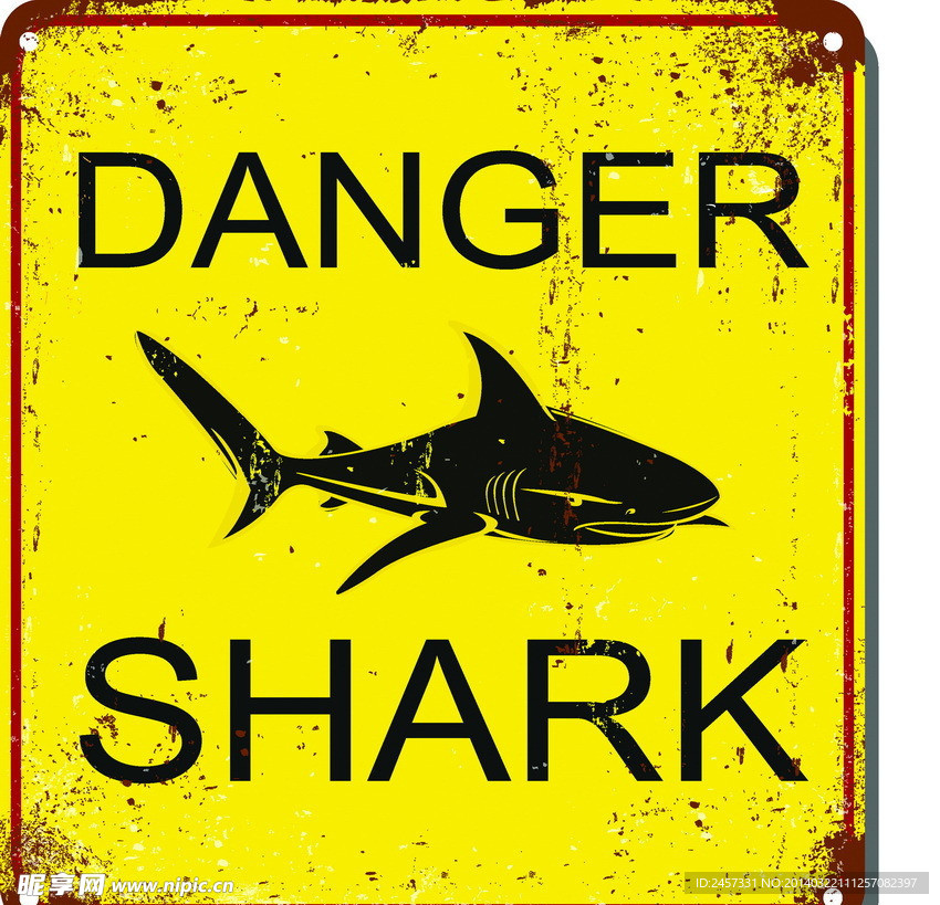 小心鲨鱼标志