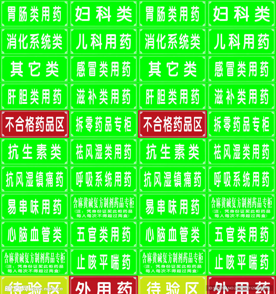 医药分类牌
