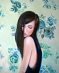 手绘水彩画 美女