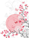 桃花花纹素材