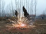 烟花爆炸瞬间抓拍