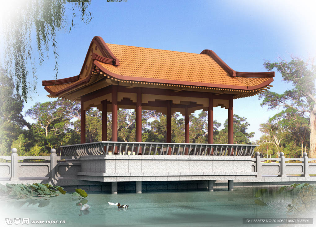 古建凉亭模型