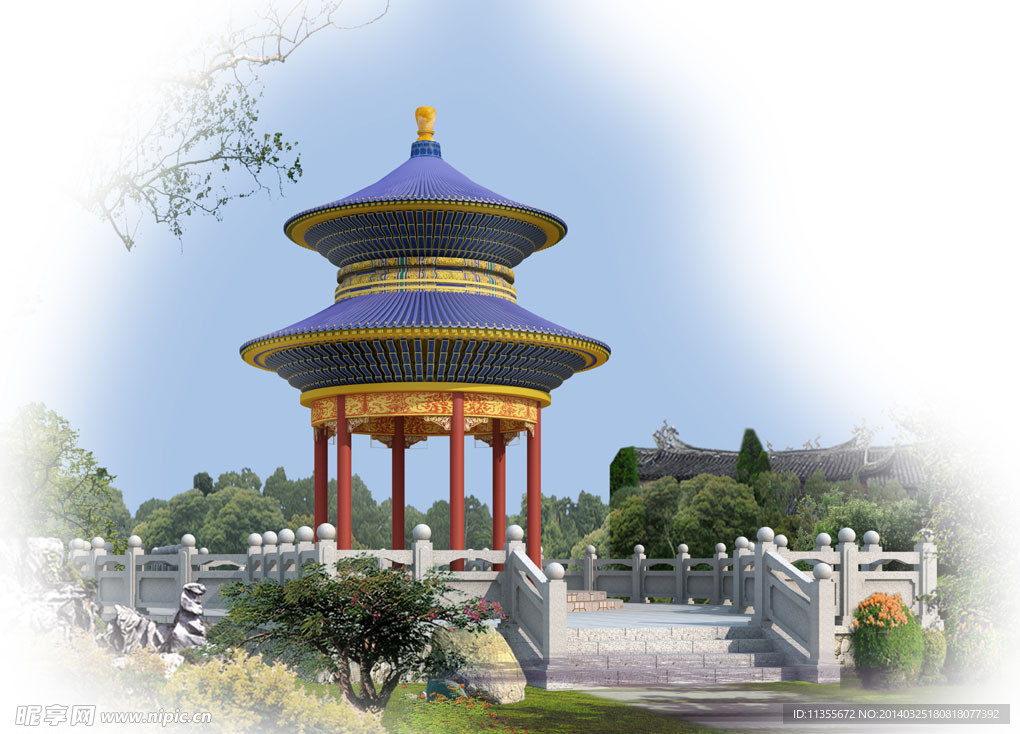 古建凉亭模型源文件