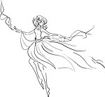 时尚少女速写插图