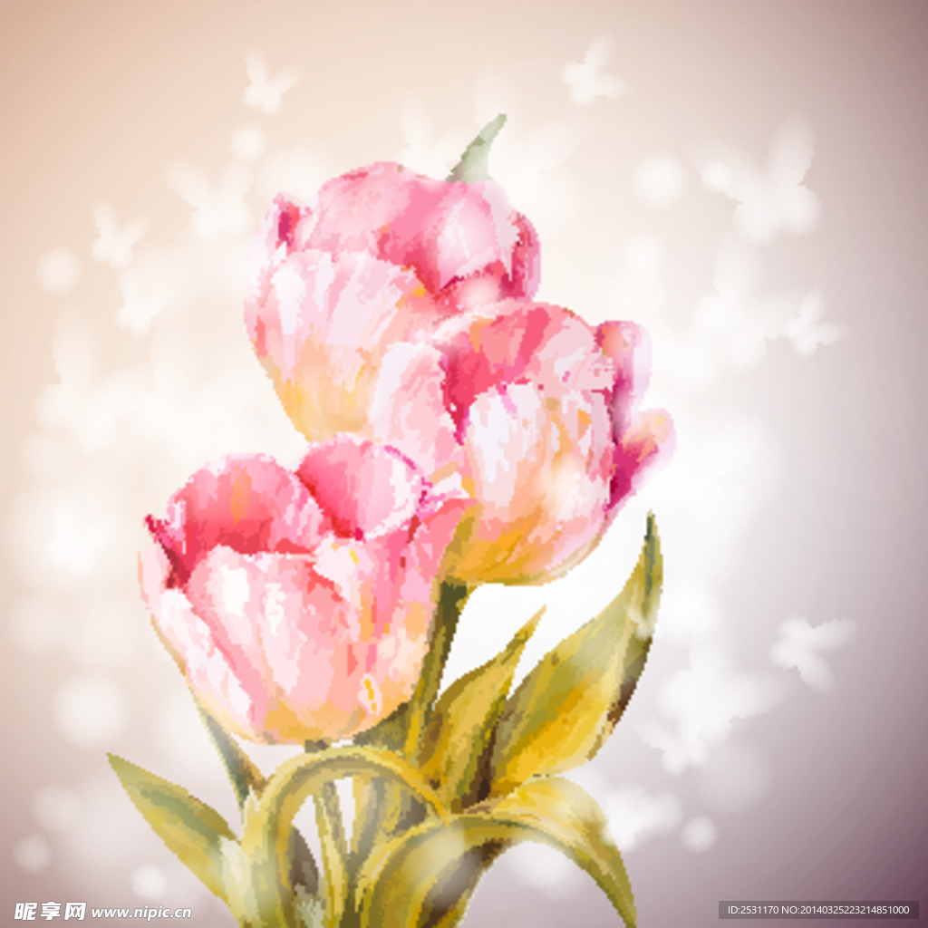 手绘郁金香