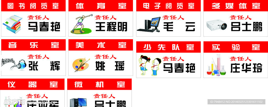 学校各科室牌