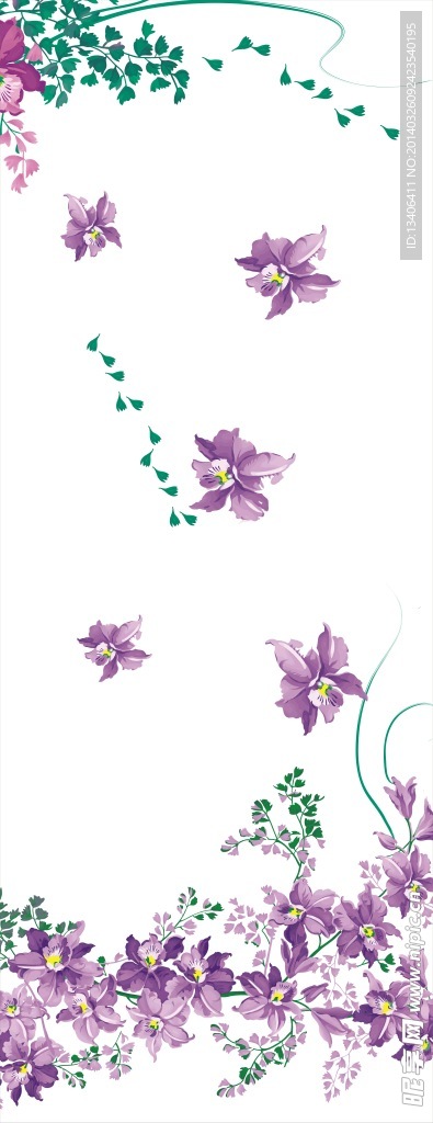 紫色花移门
