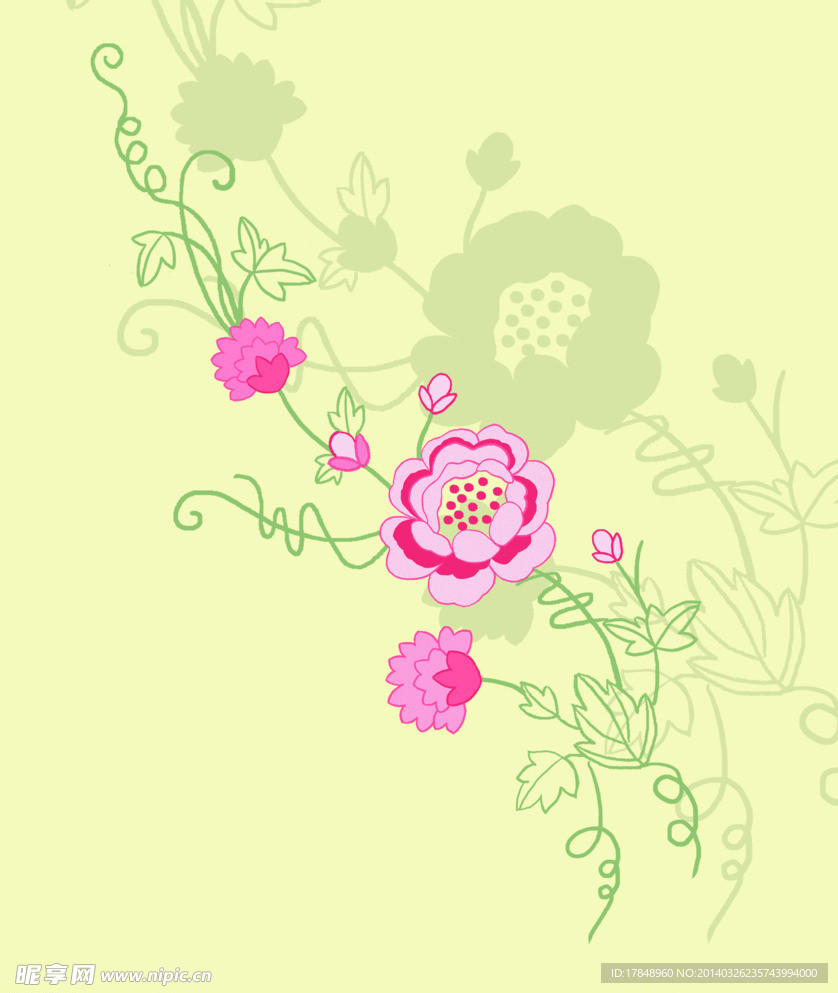 卷叶花型