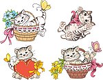 花篮里的可爱猫咪