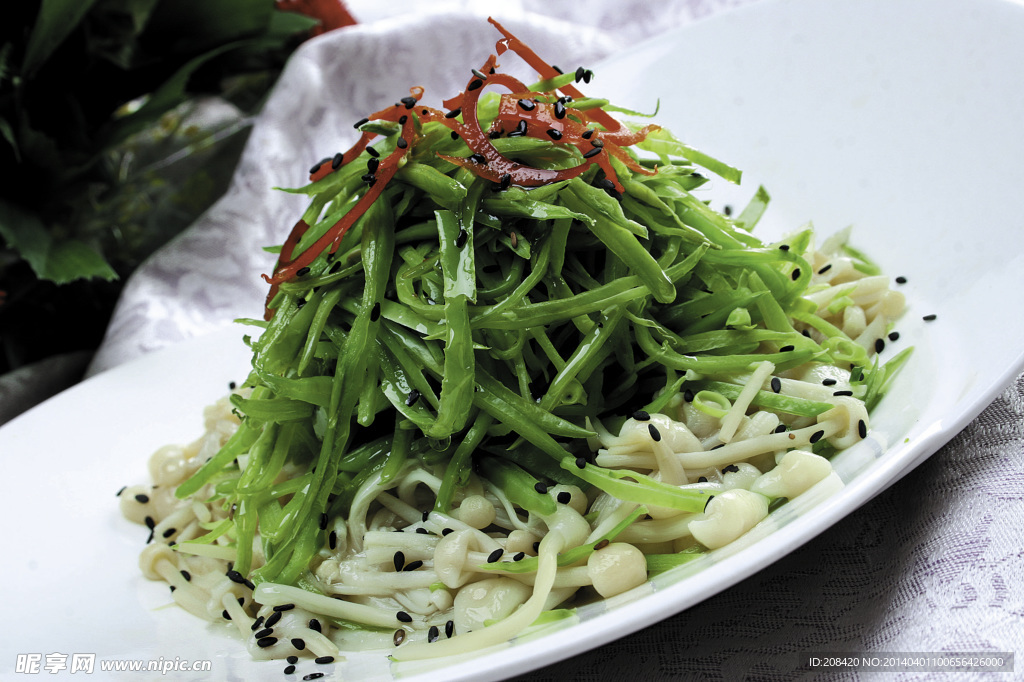 兰豆拌金针