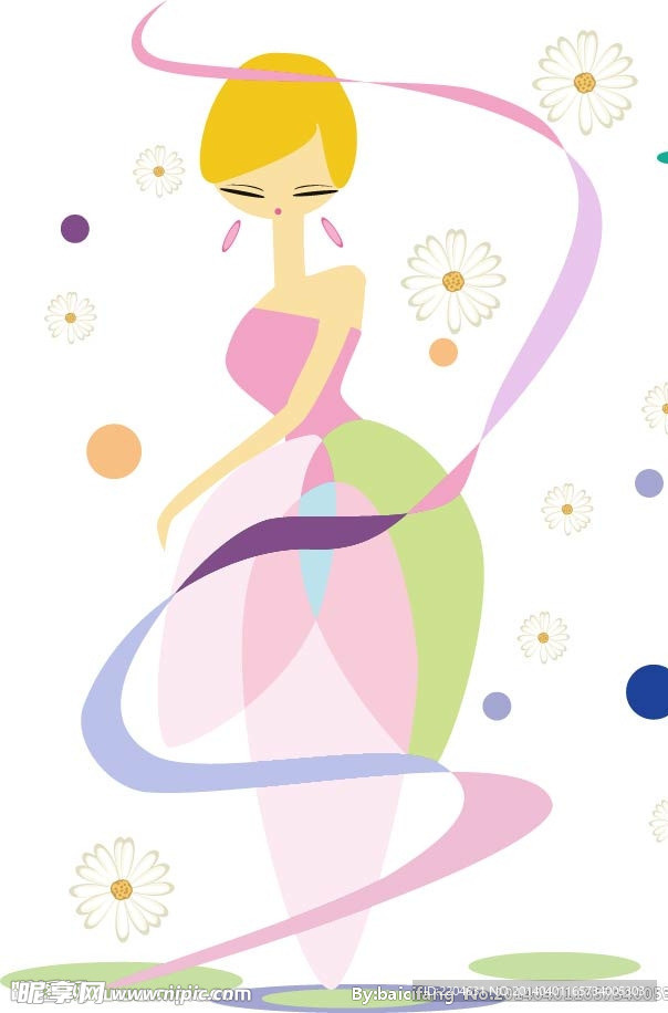 卡通美女素材