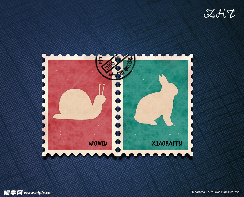 动物邮票 邮戳