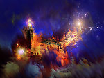 梦幻星空油画水彩画