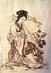 仕女烙画