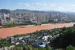 兰州白塔山俯瞰黄河