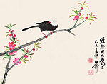 桃花小鸟