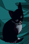 手绘 猫 黑色