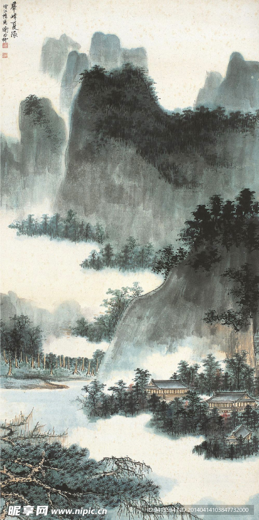 群峰夏绿图