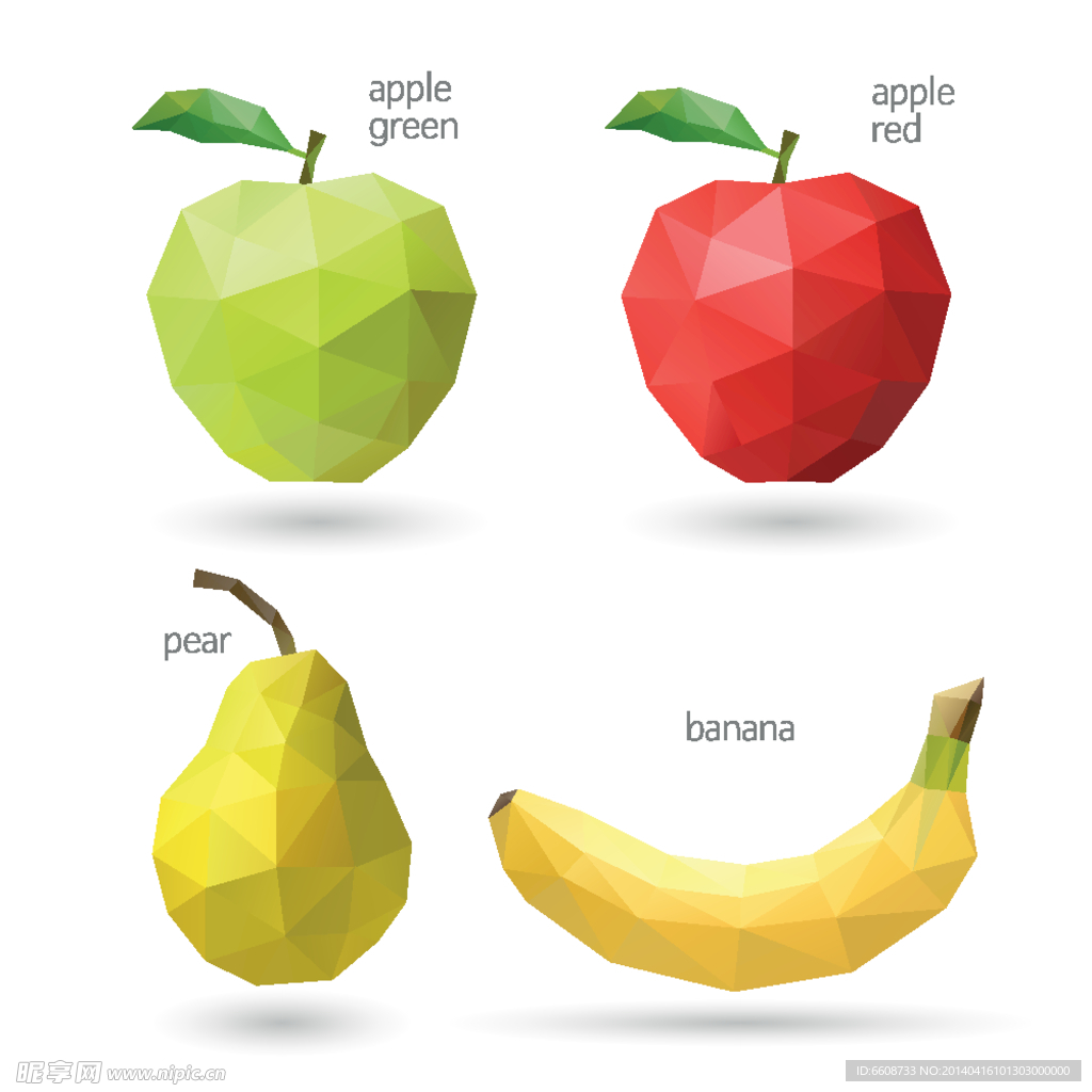 苹果香蕉鸭梨水果设计