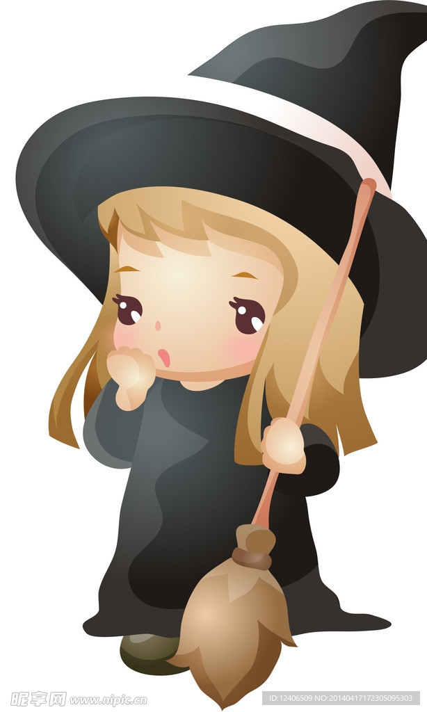 儿童画 水女孩 女巫