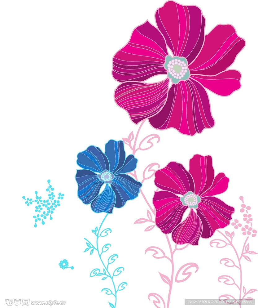 插画 韩式花 花朵