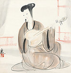 弹琴仕女