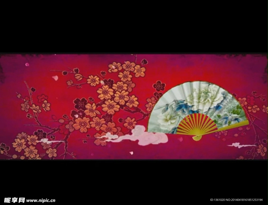 梅花纸扇视频素材