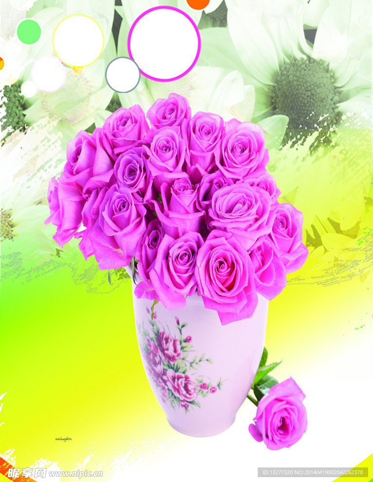 花瓶花卉浅色背景