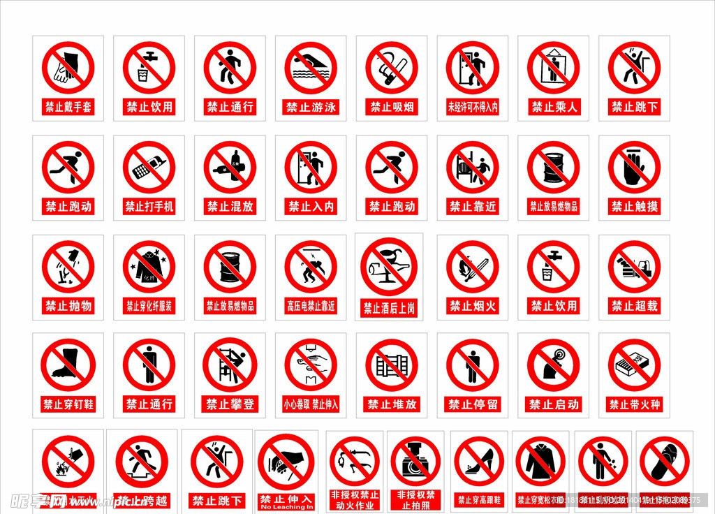 禁止类警示牌设计图