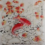 国画工笔鲤鱼