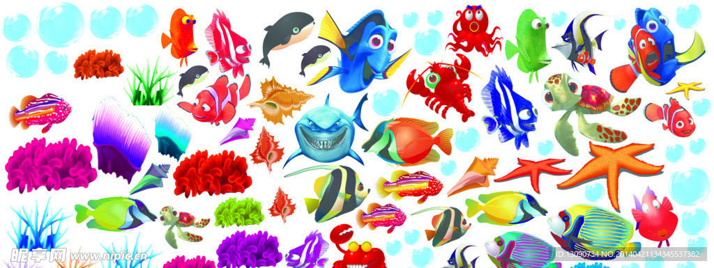 各种各样的海底生物