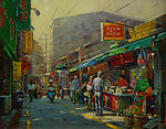 街道油画
