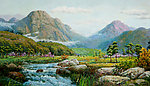 山与河 油画