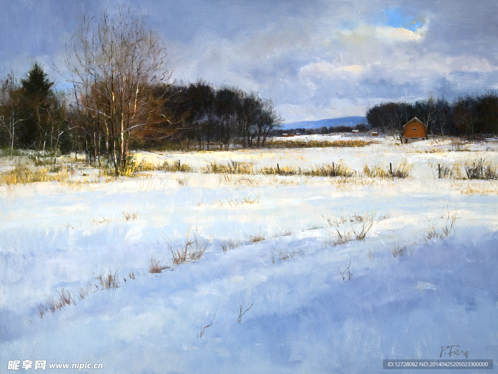 雪地油画