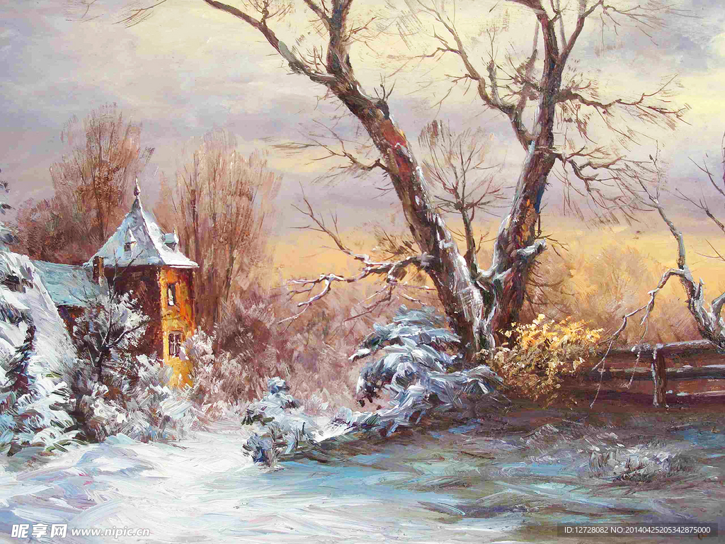 雪地油画