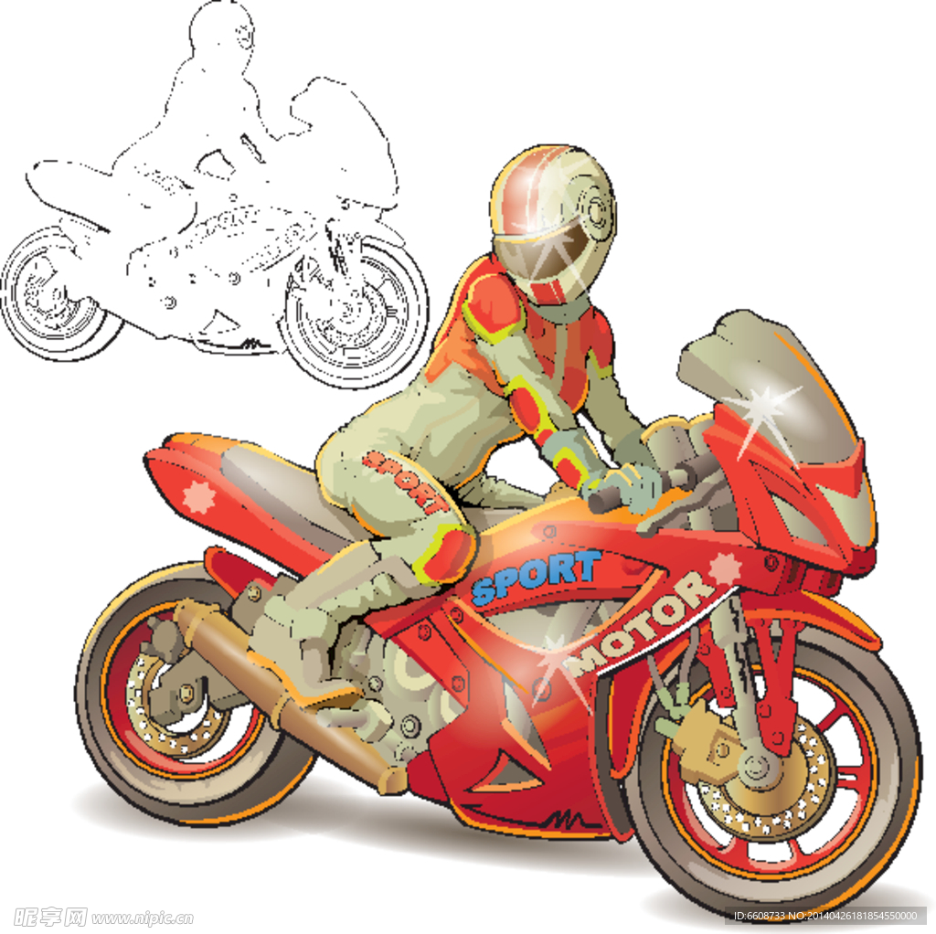 公路赛摩托车MOTO