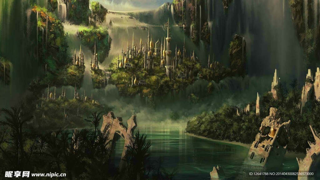 风景 手绘 插画