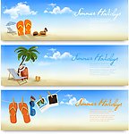 夏季夏天盛夏旅游图标